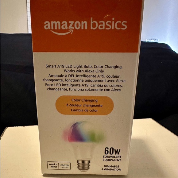 Amazon Basics Smart LED Light Bulb - Color Changing - Picture 2 of 5